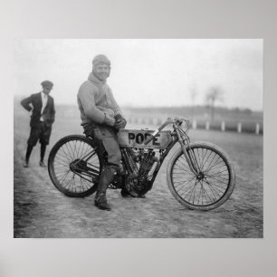 Póster Piloto de Motociclismo del Papa, 1915. Foto Antigu
