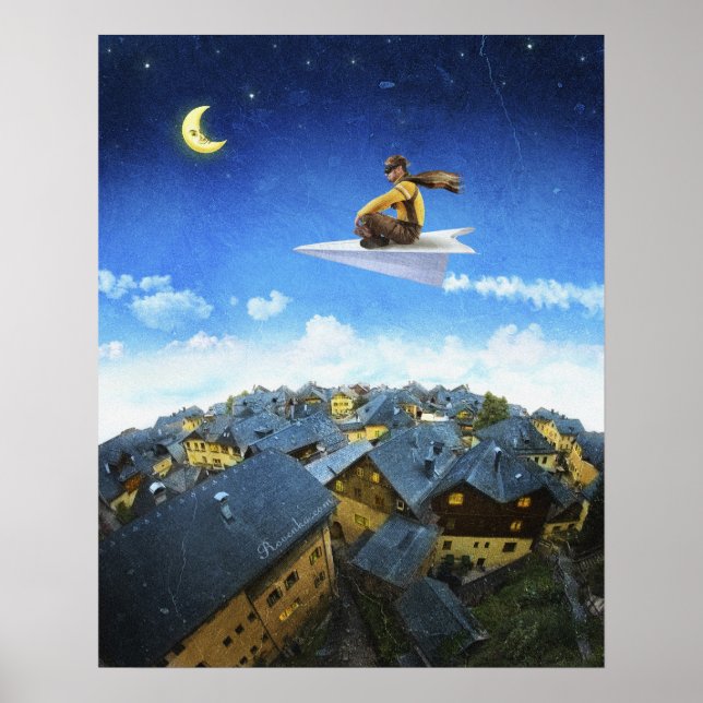 Póster Piloto de plano de papel - Poster (Frente)
