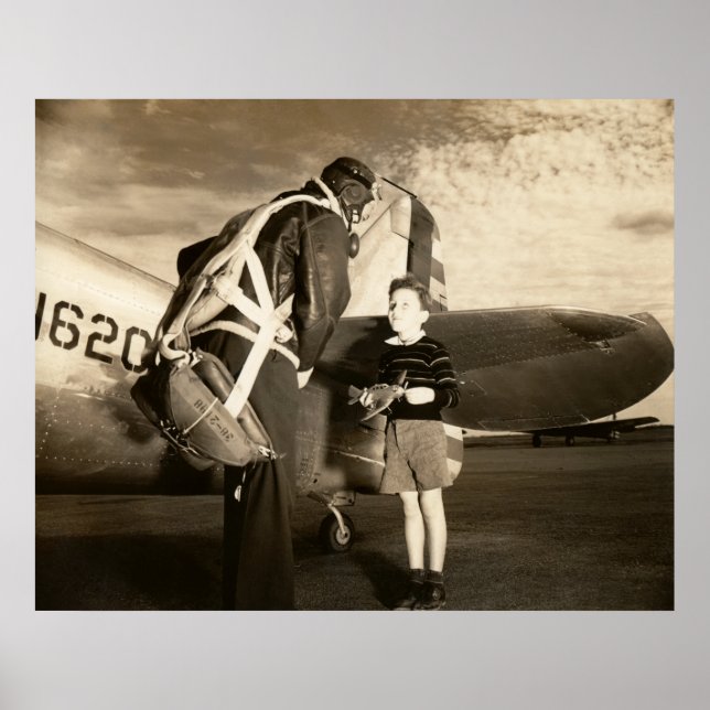 Póster Piloto militar estadounidense de 1940 (Frente)