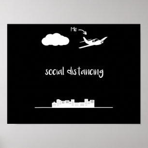 Póster Piloto Volando Este Es Mi Regalo De Distancia Soci