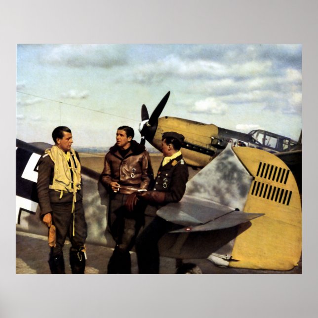 Póster Pilotos alemanes ME-109 de la Segunda Guerra Mundi (Frente)