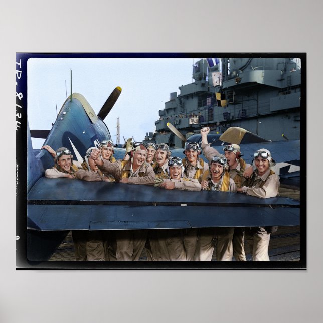 Póster Pilotos de USS Lexington CV16 (Frente)