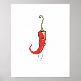 Póster Pimiento rojo divertido