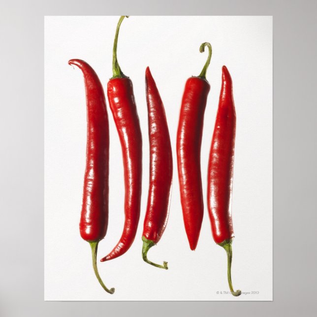 Póster Pimientos de chile en fila (Frente)
