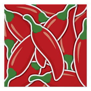 Póster Pimientos de chile rojo fundido