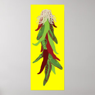 Póster pimientos de chile verde