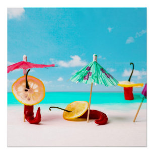 Póster Pimientos De Chili Junto Al Mar