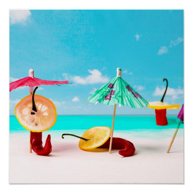 Póster Pimientos De Chili Junto Al Mar (Anverso)