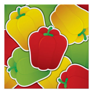 Póster Pimientos de semáforo divertidos