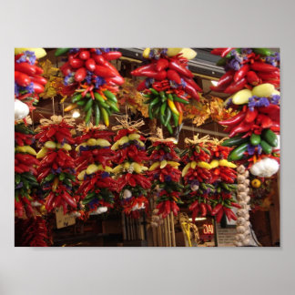 Póster Pimientos en el mercado Pike Place