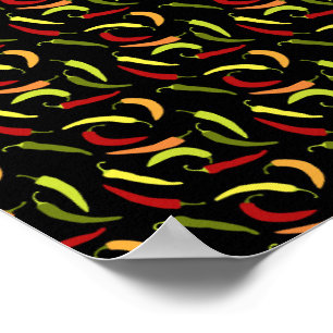 Póster Pimientos rojos Cinco de Mayo Comida mexicana pica