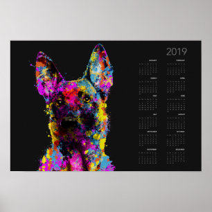 Póster Pimito malinois - pastor belga —Calendario 2019