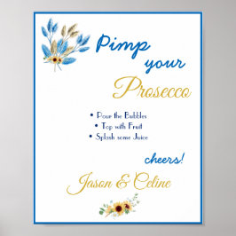 Póster Pimp su Rótulo de Prosecco Boda
