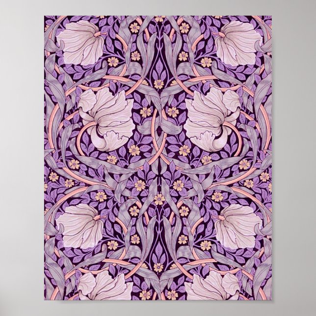 Póster Pimpernel Purple, William Morris (Frente)