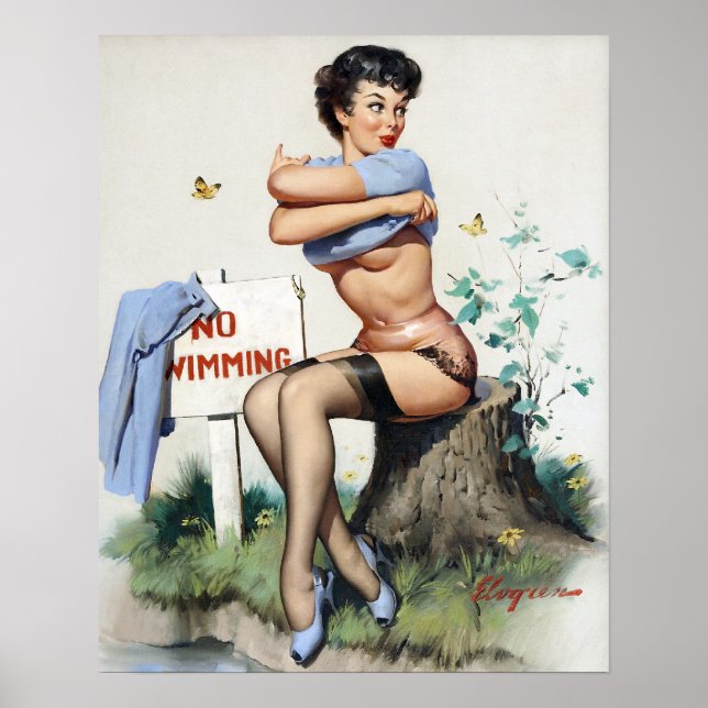 Póster Pin de baño hacia arriba (Frente)