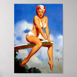 Póster Pin de buceo hacia arriba