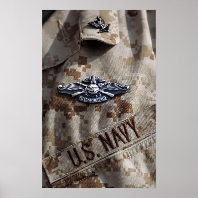 Póster Pin del dispositivo de guerra de fuerza marina de  (Frente)