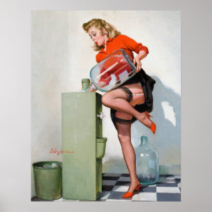 Póster Pin del refrigerador de agua para arriba