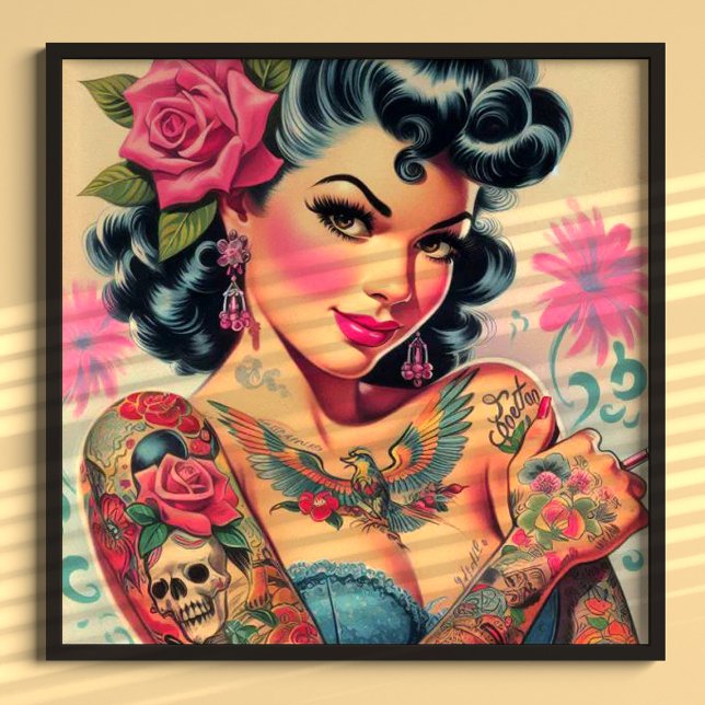 Póster Pin retro cute tatuoed (Subido por el creador)