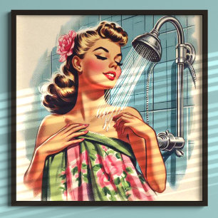 Póster Pin Retro Shower