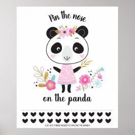 Póster Pin the Nose on the Panda Birthday Party Game