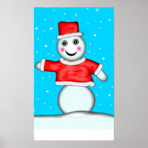Póster Pin The Nose on the Snowman Game