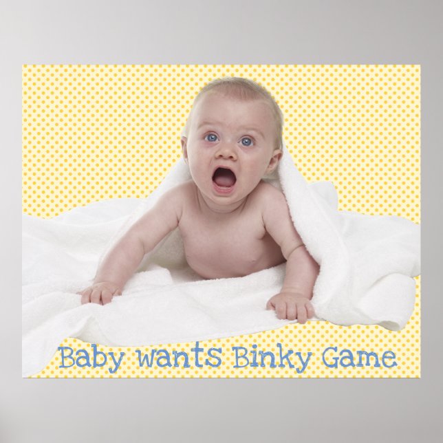 Póster Pin the Pacifier on Baby Shower Game Poster (Frente)