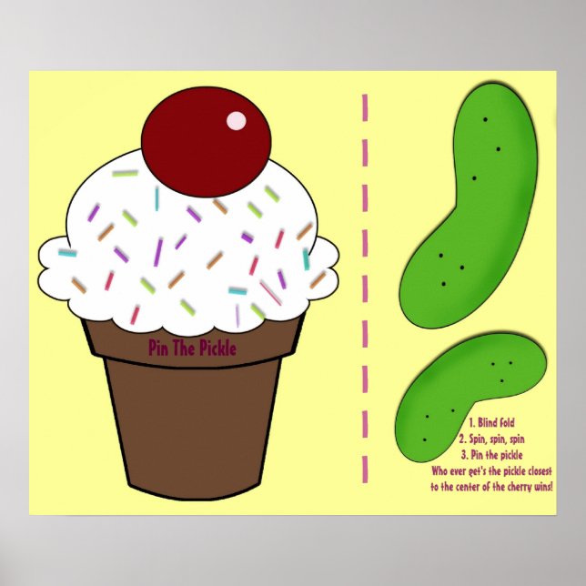 Póster Pin the pickle-baby shower game (Frente)