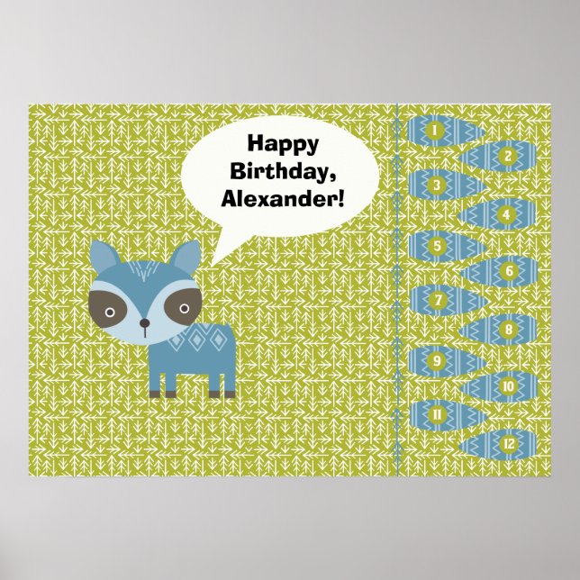 Póster Pin the Tail on the Raccoon Fiesta Game (Frente)