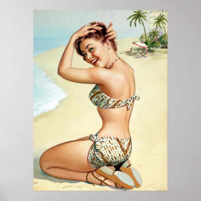Póster Pin Tropical Beach Up (Frente)
