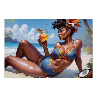 Póster Pin-up à la plage