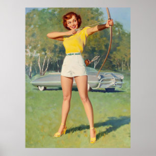Póster Pin-Up con Bow y Arrow Art