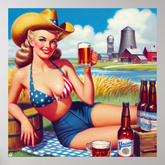 Póster Pin-up de Beer Country (Frente)