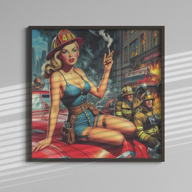 Póster Pin-up del bombero (Subido por el creador)