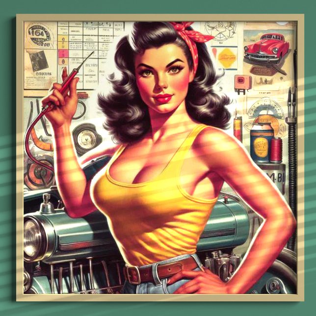 Póster Pin-up mecánico de garaje (Subido por el creador)