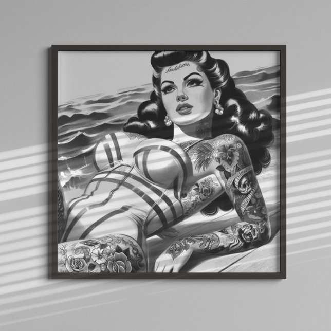 Póster Pin-up retro tatuoed (Subido por el creador)