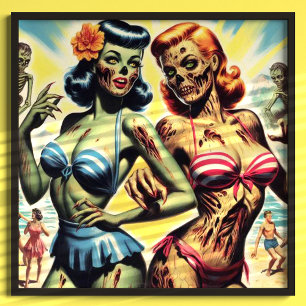 Póster Pin-ups Retro Zombie