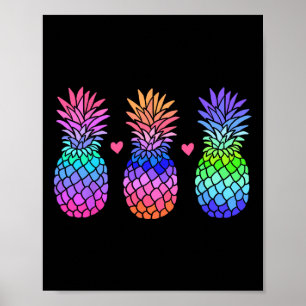 Póster Piña Aloha Hawái Frutas Tropicales Verano Vacacion