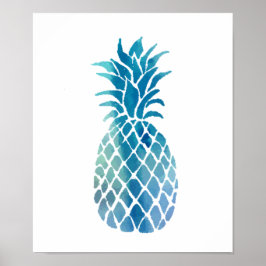 Póster piña azul