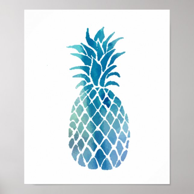 Póster piña azul (Frente)