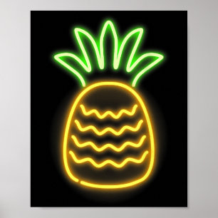 Póster Piña Cuta Retro Para Las Playas De Hawái Shi