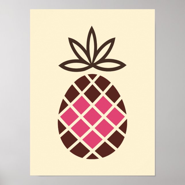 Póster Piña de chocolate con corazón rosa (Frente)