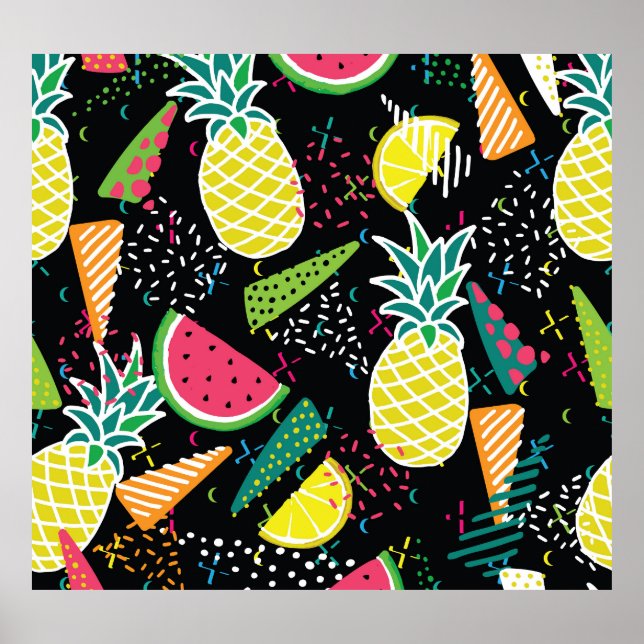 Póster Piña de sandía: patrón geométrico sin foco (Frente)