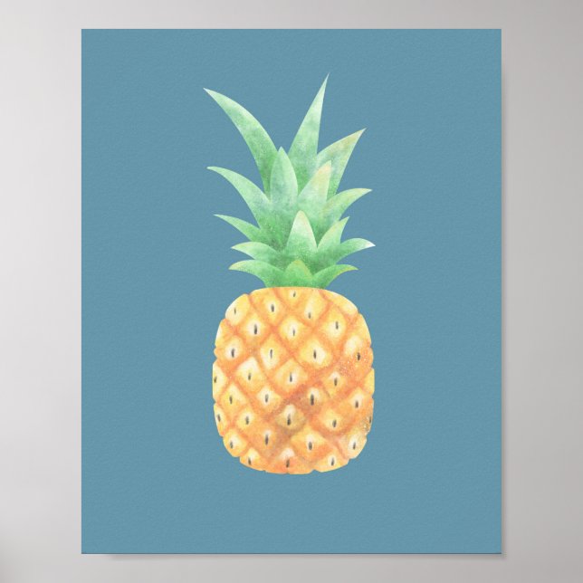 Póster Piña dorada minimalista (Frente)