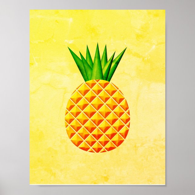 Póster Piña En Amarillo Y Verde (Frente)