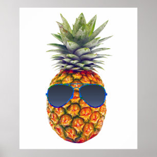 Póster Piña gigante con gafas de sol, pimientos, ZSSG