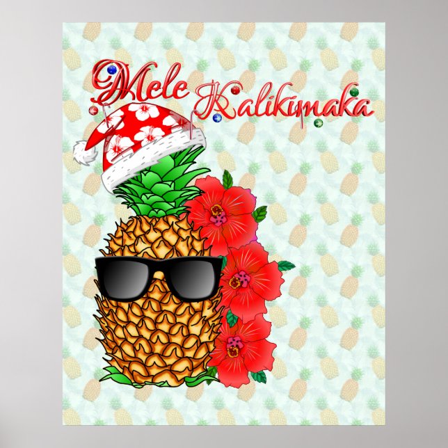 Póster Piña Mele Kalikimaka (Frente)