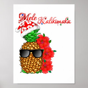 Póster Piña Navidad Mele Kalikimaka