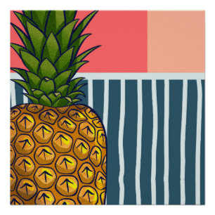 Póster 'Piña solitaria'   Dibujo mural de instrucciones