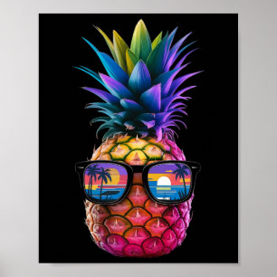 Póster Piña Sungles Aloha Playas Hawái Fiesta Hawaiano